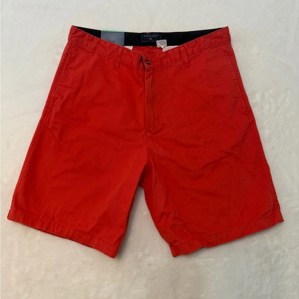 Saddlebred Mens Size 34 Bermuda Shorts Light Red Casual Pockets